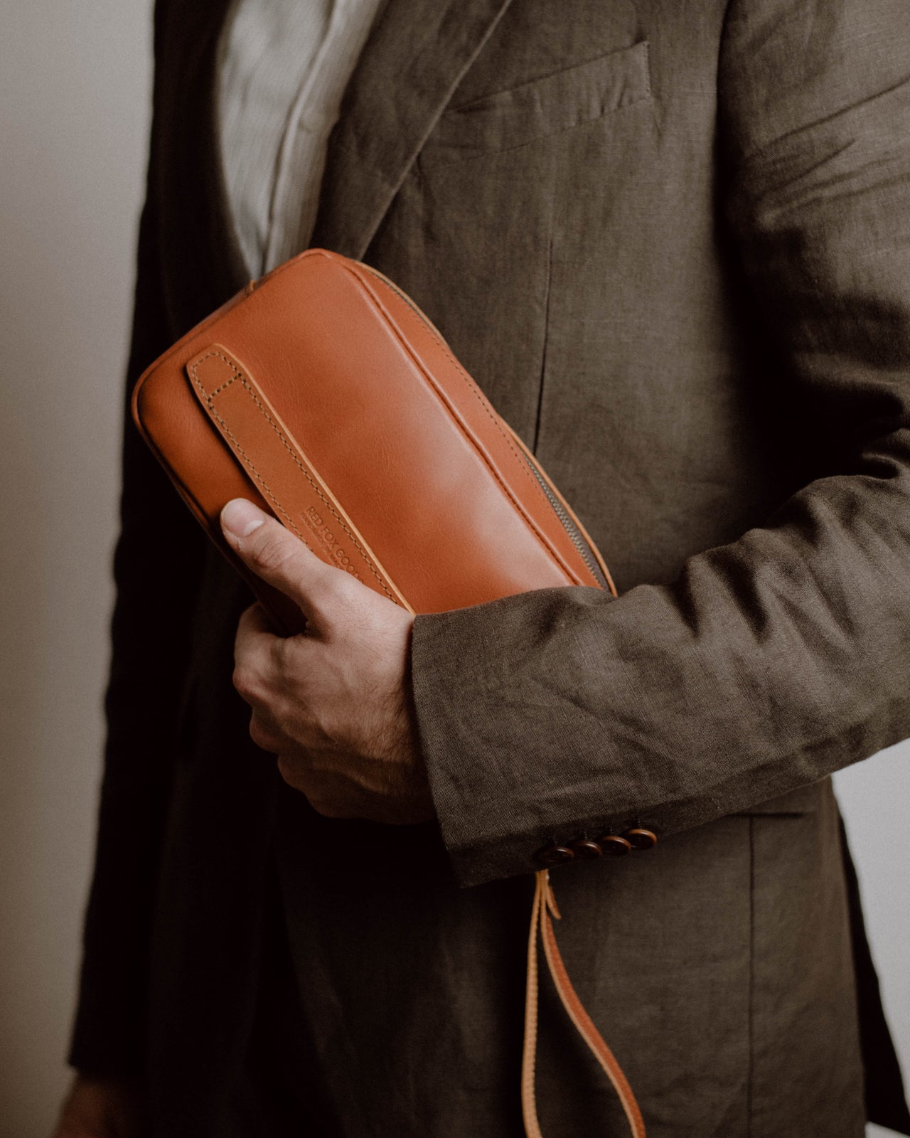 Clutch Bag II Light Brown (Italian Waxy Cowhide)