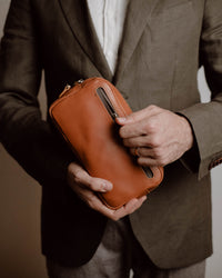 Thumbnail for Clutch Bag II Light Brown (Italian Waxy Cowhide)