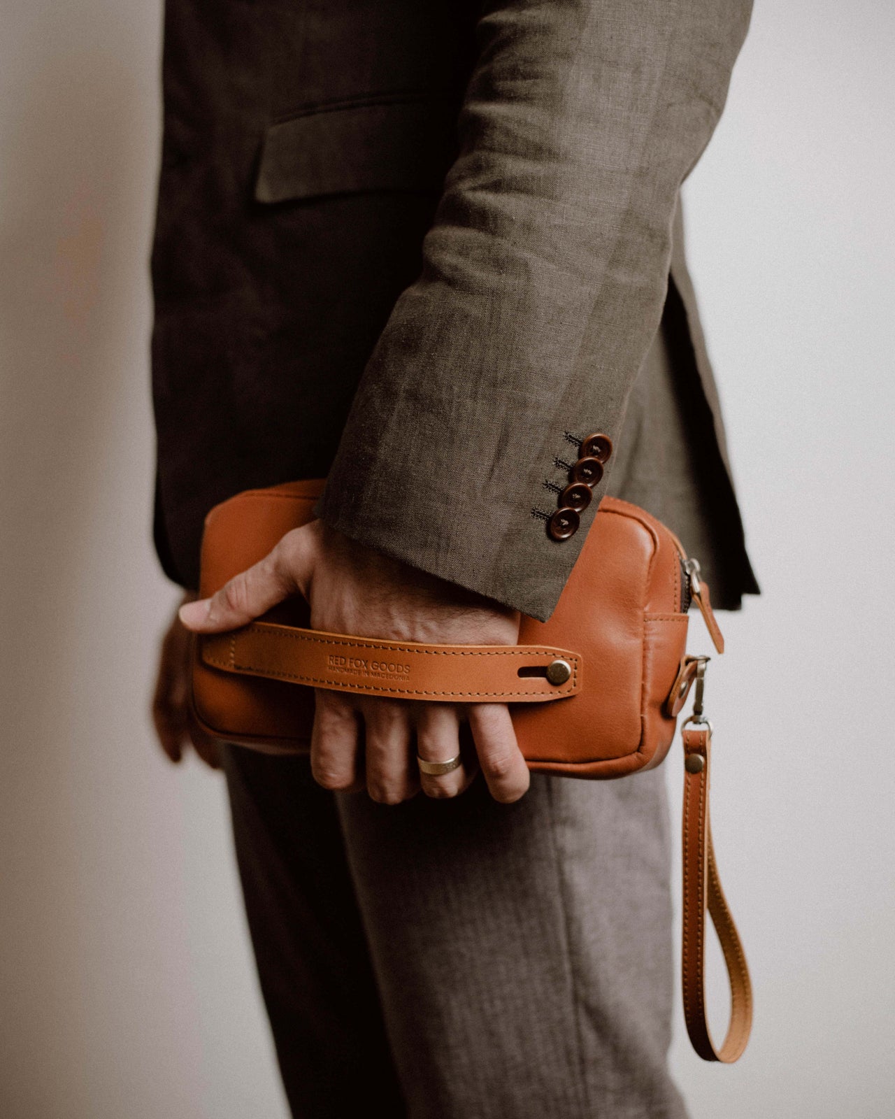 Clutch Bag II Light Brown (Italian Waxy Cowhide)