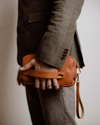 Thumbnail for Clutch Bag II Light Brown (Italian Waxy Cowhide)
