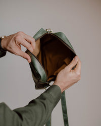 Thumbnail for Shoulder Bag XL - Green (Italian Waxy Cowhide)