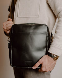 Thumbnail for Shoulder Bag XL - Black (Italian Waxy Cowhide)